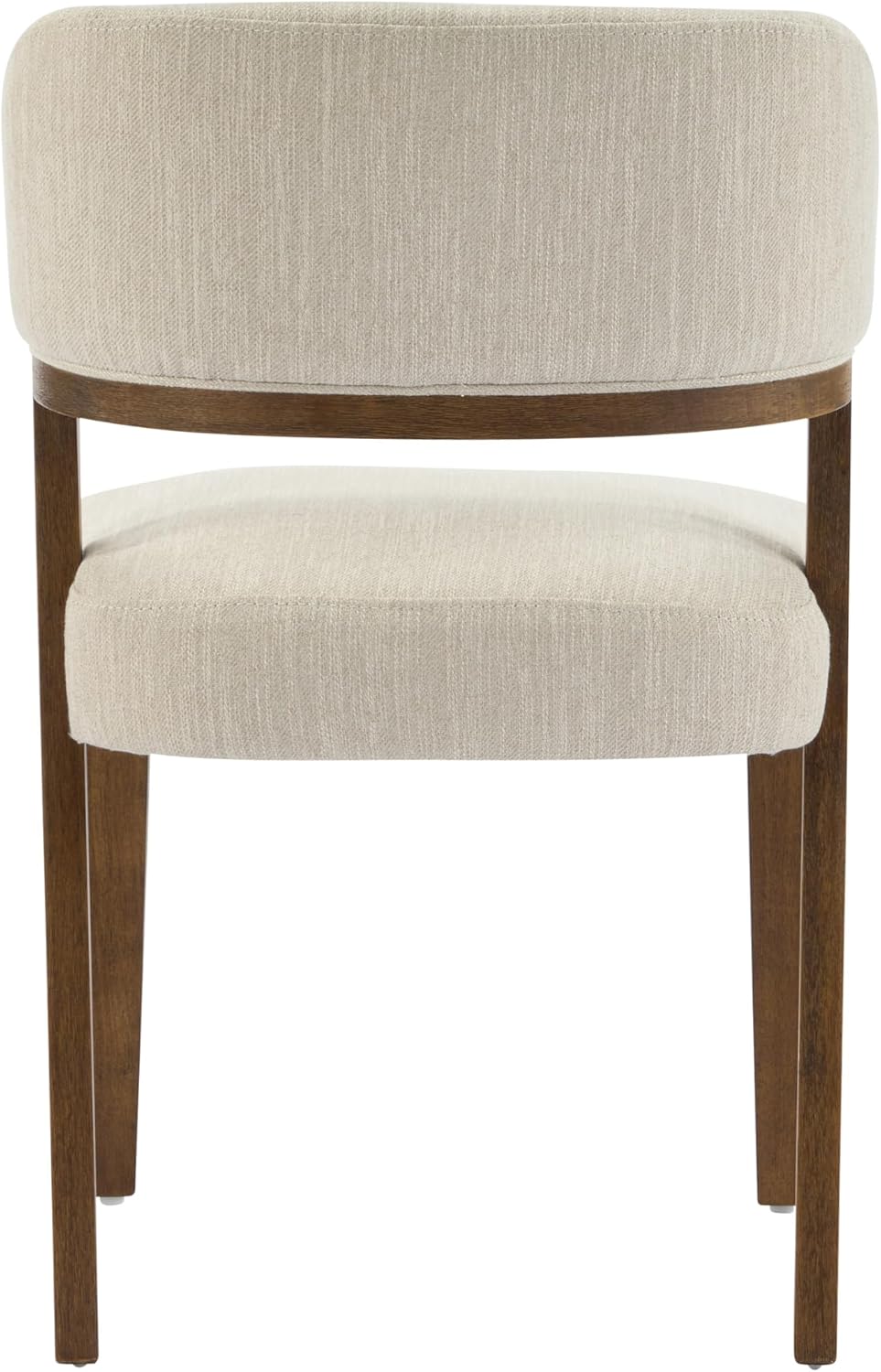 Christopher Knight Home Hanie Modern Upholstered Dining Chair Set of 2, Curved Backrest Kitchen Side Chair, Wooden Armless Dining Room Chair, Extra Seat for Living Room, Walnut+Beige