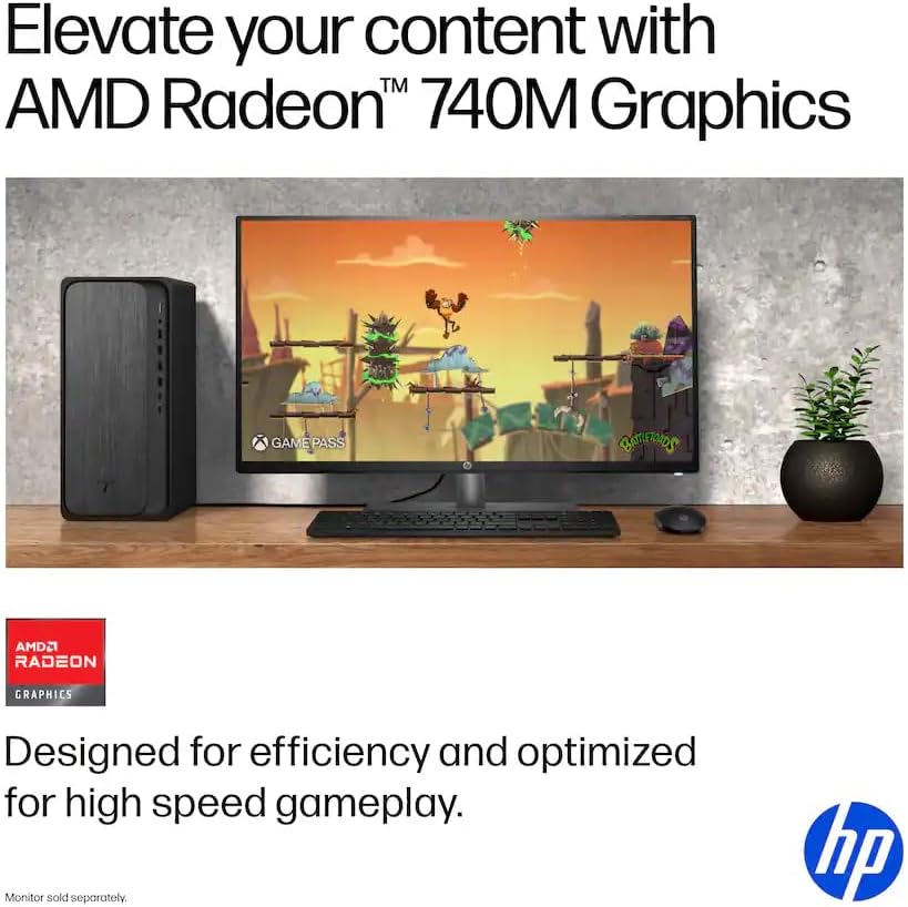 HP Secure & Productive Business Tower Desktop, AMD 8-Core Ryzen 7(Beat Intel Core i9-11900K), 8GB DDR5 RAM, 756GB Storage(256GB SSD & 500GB HDD), HDMI + DP, RJ-45, USB-C, Windows 11 Pro