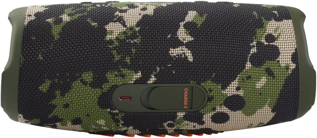 JBL Charge 5 Waterproof Portable Speaker with Built in Powerbank and gSport Carbon Fiber Case (Green Camo)