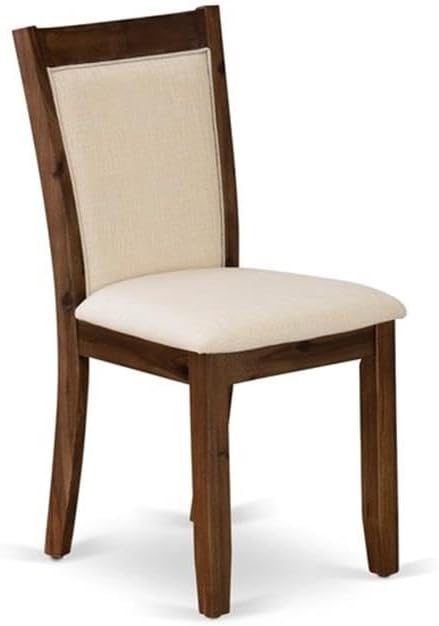 East West Furniture HBMZ5-AWA-32 5 Piece Dining Room Furniture Set Contains a Round Dining Table and 4 Parson Chairs, 42x42 Inch, Antique Walnut
