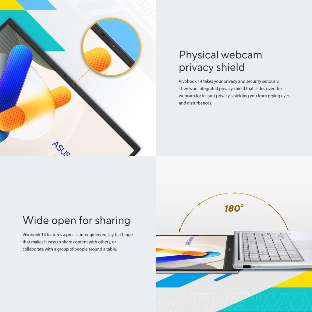 ASUS VivoBook Laptop 2026 Edition | Intel 13th Gen 6-Core Processor Up to 4.5GHz (Beat i7-1195G7) | 16GB RAM | 256GB PCIe SSD | 14" FHD Display | Bluetooth | HDMI | Thin & Light | Win 11 w/o Mouse