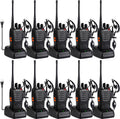 Baofeng Walkie Talkies 888S Rechargeable Long Range with Earpieces for Adults, 16 Channel Professional Radio Handheld Two Way Radios Li-ion Battery and Charger Included (10pack with 10earpiece)