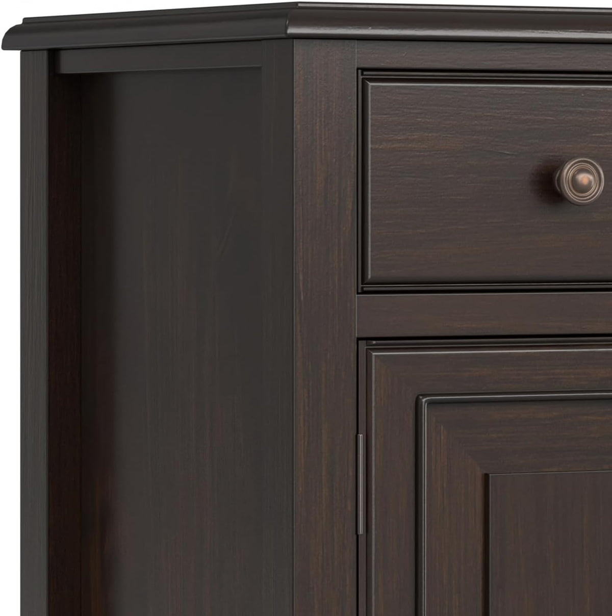 SIMPLIHOME Connaught Buffet - 67 inch Wide Solid Wood 4 Door Sideboard Cabinet in Dark Chestnut Brown, Traditional Dining Room Storage for Kitchen or Living Room with 2 Drawers and Adjustable Shelves