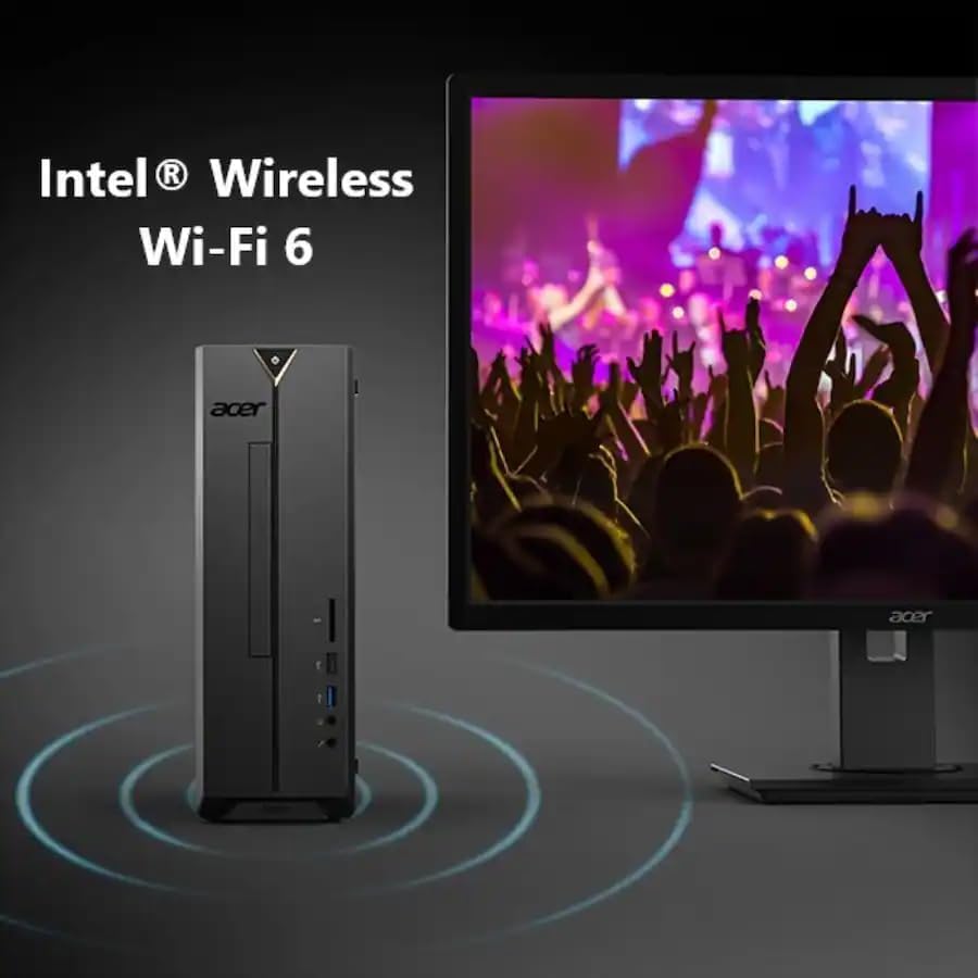 acer Aspire SFF 8L Desktop Computer | Intel Multi-Core CPU | 8GB RAM, 1TB Storage (512GB PCIe SSD & 512GB External) | WiFi 6E | Intel UHD Graphics | 4K Display Support, Wired Keyboard & Mouse