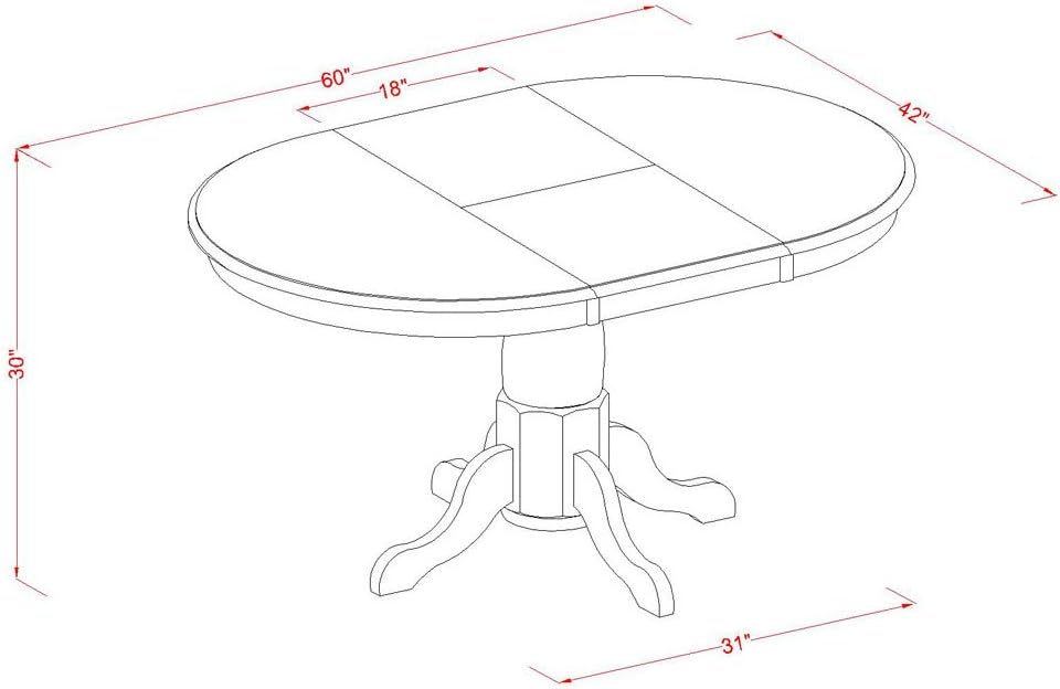 East West Furniture PORT7-SBR-C 7 Piece Dining Table Set Consist of an Oval Dining Room Table with Butterfly Leaf and 6 Linen Fabric Upholstered Chairs, 42x60 Inch, Saddle Brown