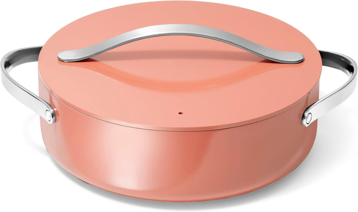 Caraway Rondeau - 6 Qt Non-Stick Pan with Lid - Free From Forever Chemicals - Perfect for Searing, Braising, & Roasting - Perracotta