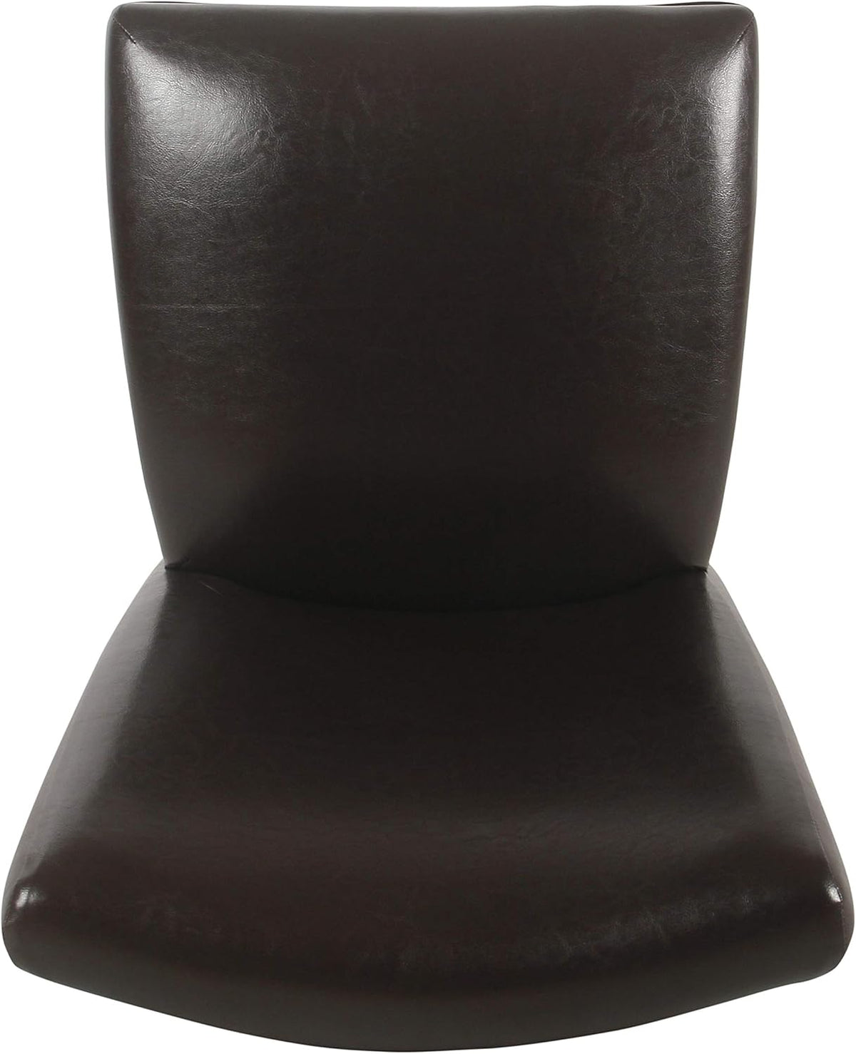 HomePop Parsons Upholstered Accent Dining Chair, Set of 2, Dark Brown Faux Leather