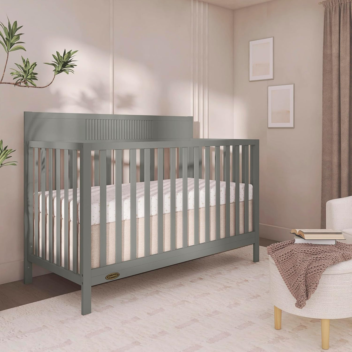 Dream On Me Ivy 5-in-1 Convertible Full-Size Baby Crib in Seagrass, GreenGuard Gold & JPMA Certified, 3 Mattress Heights, Converts to Toddler, Day & Full-Size Bed, Safe & Stylish Nursery