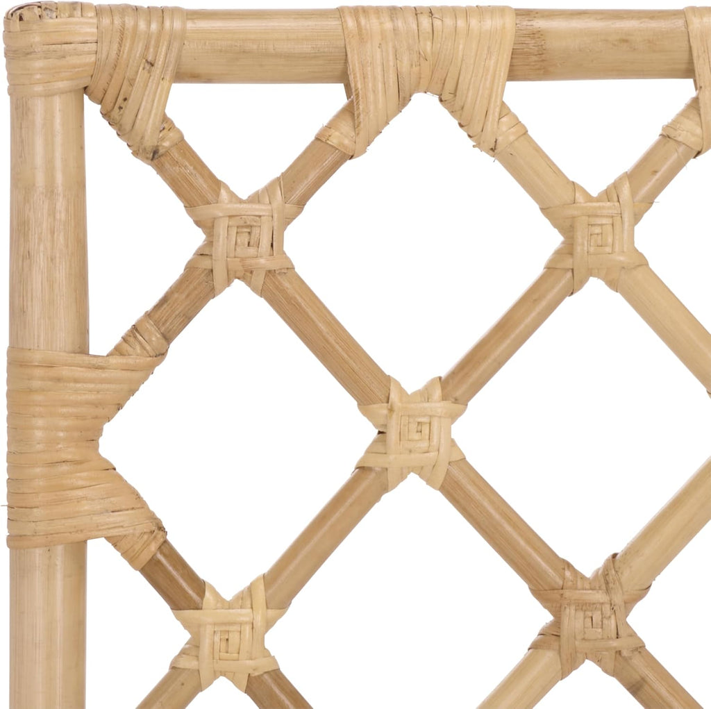 SAFAVIEH Home Collection - Haru Rattan Dining Chair Set of 2, Natural & Cream Upholstered Seat, Coastal Boho Accent Chair, Fully Assembled (SEA8039A)