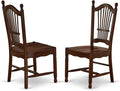 East West Furniture DOC-MAH-W Dover Kitchen Dining Chairs - Slat Back Wood Seat Chairs, Set of 2, Mahogany