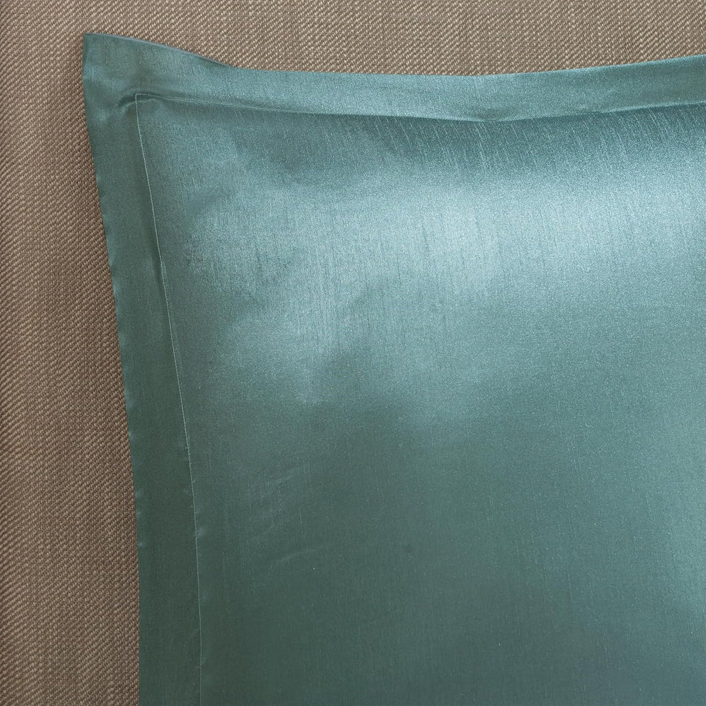 Madison Park 24 Piece Faux Silk Paisley Queen Comforter Set with Matching Curtains, Down Alternative Hypoallergenic - Teal, Queen (90 in x 90 in)