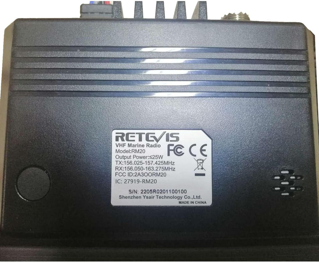 Retevis RM20 Marine VHF Radios Fixed Mount, Marine Band Radio with Built in GPS, DSC, IP67 Waterproof, High Power, NOAA Weather, International Channels, Ship to Shore Radio for Boats(Black)