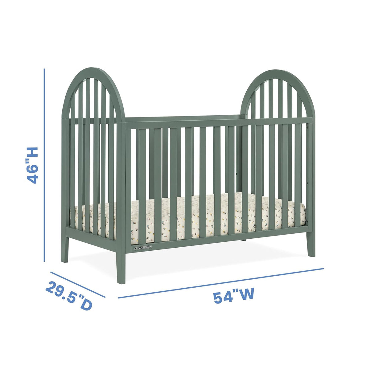 Delta Children Milano 4-in-1 Convertible Crib - Greenguard Gold Certified, Grassy Glen