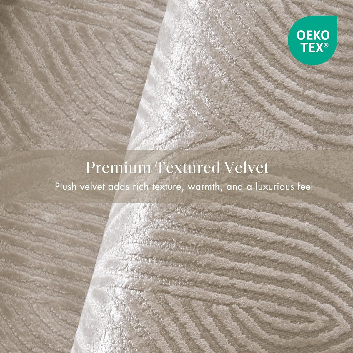 Madison Park 7-Piece Velvet Comforter Set, Jacquard Bedding Sets for All Season, Includes Comforter, Bed Skirt, Pillow Shams and Decorative Pillow, Queen/King/Cal King, Nocturne, Champagne | All Season