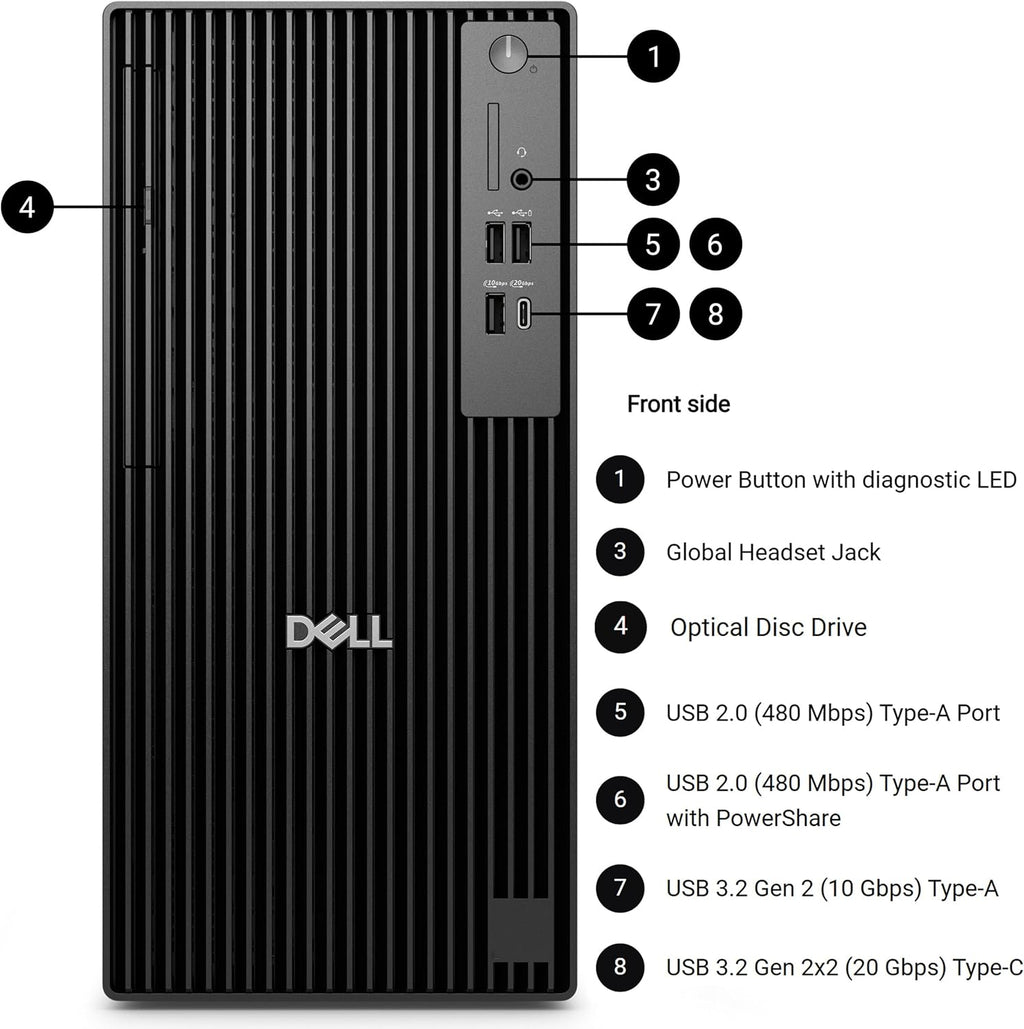 Dell Pro Tower Plus Desktop QBT1250, Intel Core Ultra 5 235, 16GB DDR5 RAM, 512GB PCIe SSD, Windows 11 Pro