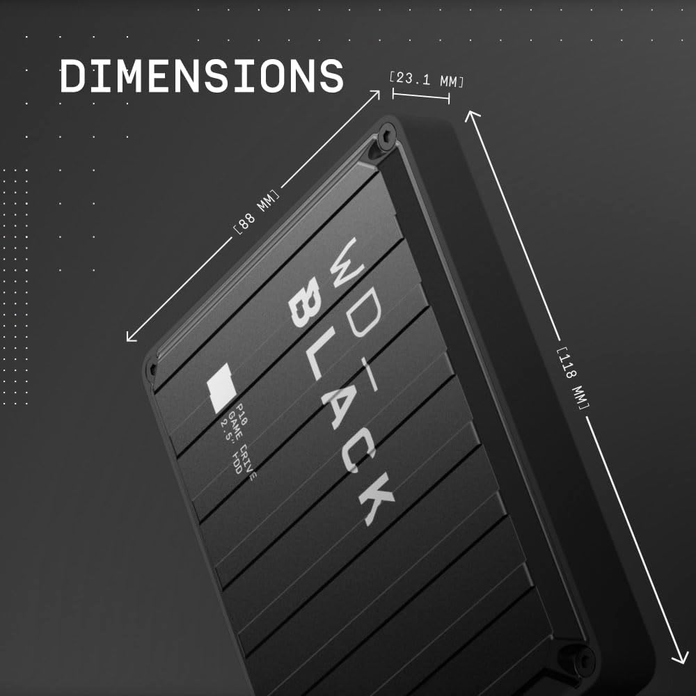 WD_Black 6TB P10 Game Drive, Portable External Hard Drive, Works with PlayStation, Xbox, & PC - WDBZ7D0060BBK-WESN