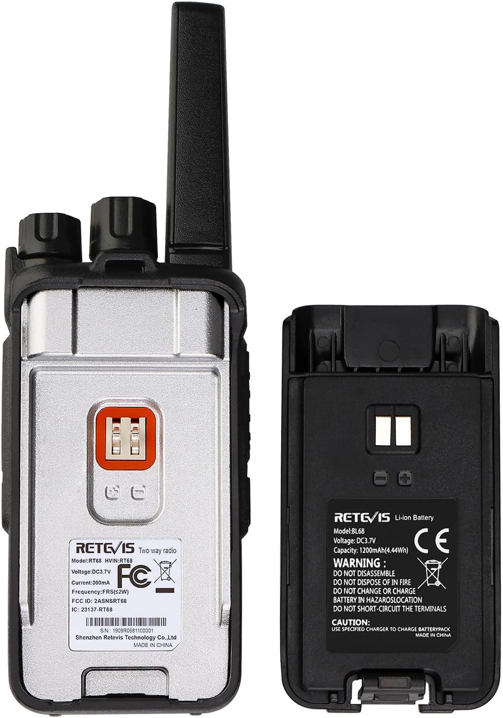Retevis RT68 2 Way Radio, Long Range Walkie Talkies for Adults (10 Pack) with 10 Multi Way Charger, Easier Securer Charging, 1200mAh, Compact Handheld Two Way Radios Rechargeable for Industry