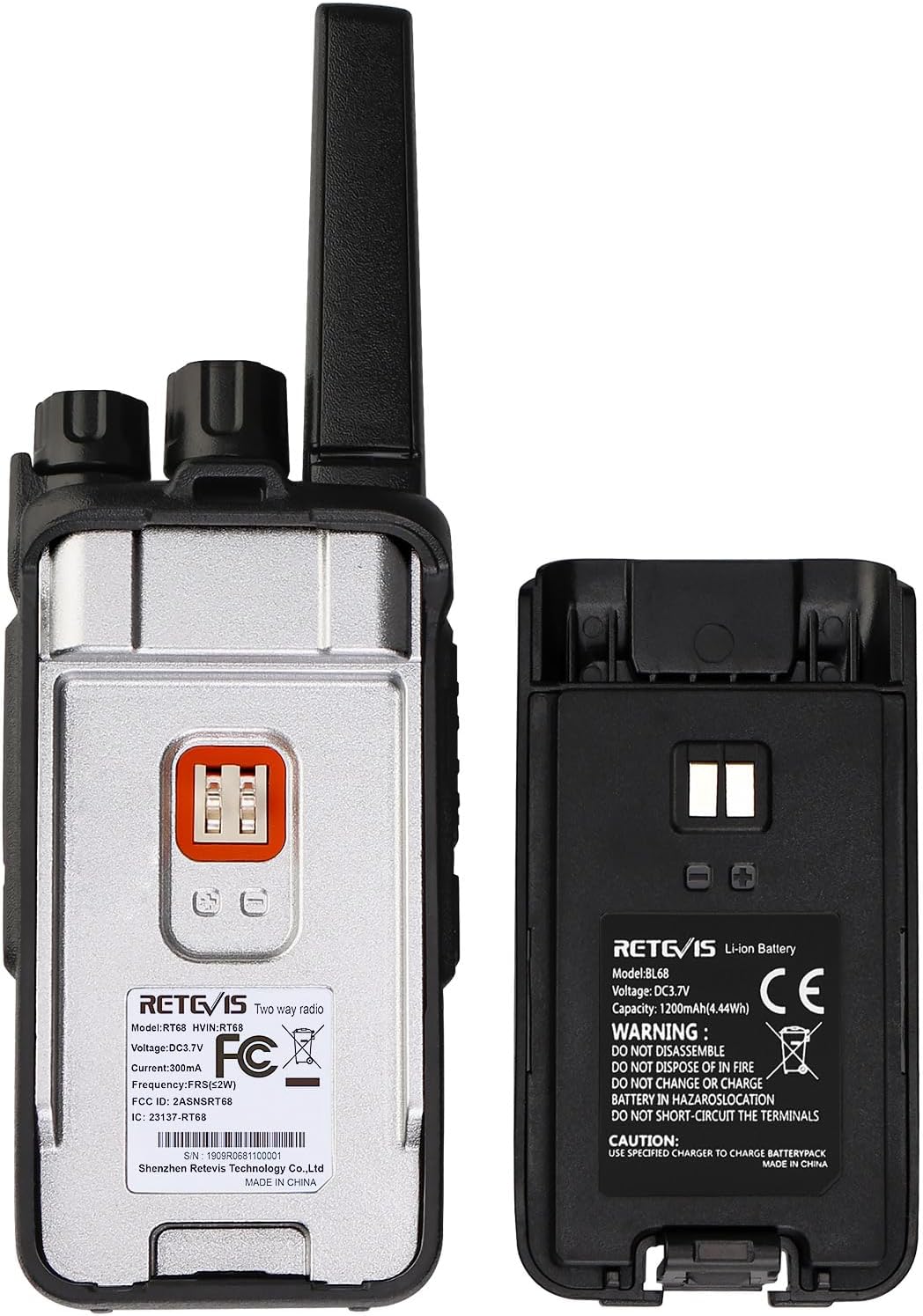 Retevis RT68 2 Way Radio, Long Range Walkie Talkies for Adults (10 Pack) with 10 Multi Way Charger, Easier Securer Charging, 1200mAh, Compact Handheld Two Way Radios Rechargeable for Industry