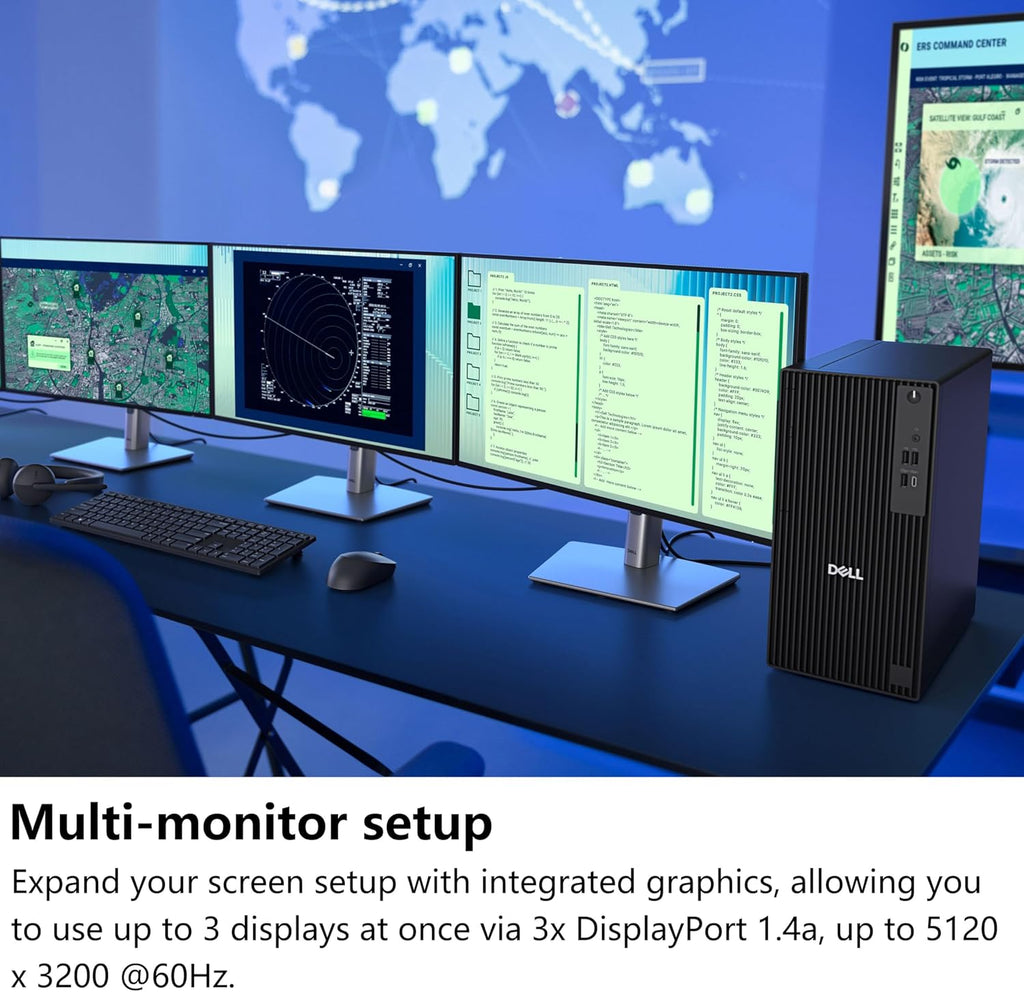 Dell Pro Tower Plus Tower Desktop Computer, Intel Core Ultra 5 235, 16GB RAM, 512GB SSD, Ethernet USB-C DisplayPort, Supports Up to 4 Monitors, Windows 11 Pro, Business Everyday Use