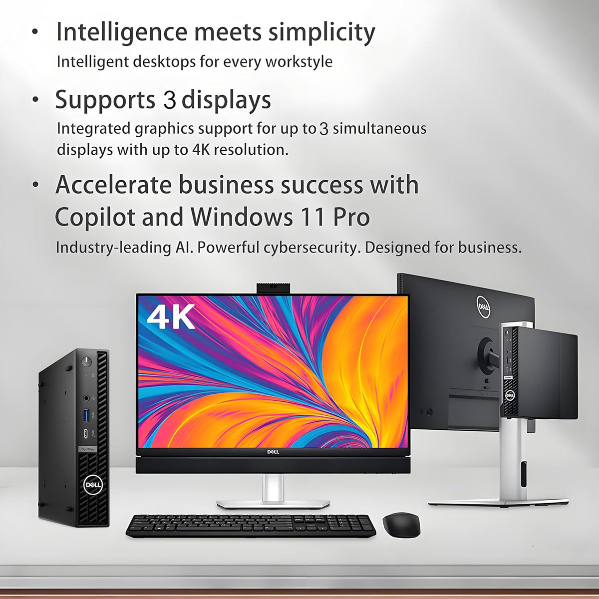 Dell OptiPlex High-Performance Mini Business Desktop, 14th Gen i3-14100T CPU, 8GB RAM, 512GB PCIe SSD, WiFi 6E, Triple Display Support (HDMI+2DP), Ultra-Compact for Office & Workspace, Windows 11 Pro
