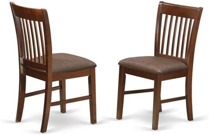 East West Furniture OXNO5-MAH-C 5 Piece Dining Set Includes a Square Solid Wood Table and 4 Linen Fabric Kitchen Room Chairs, 36x36 Inch, Mahogany