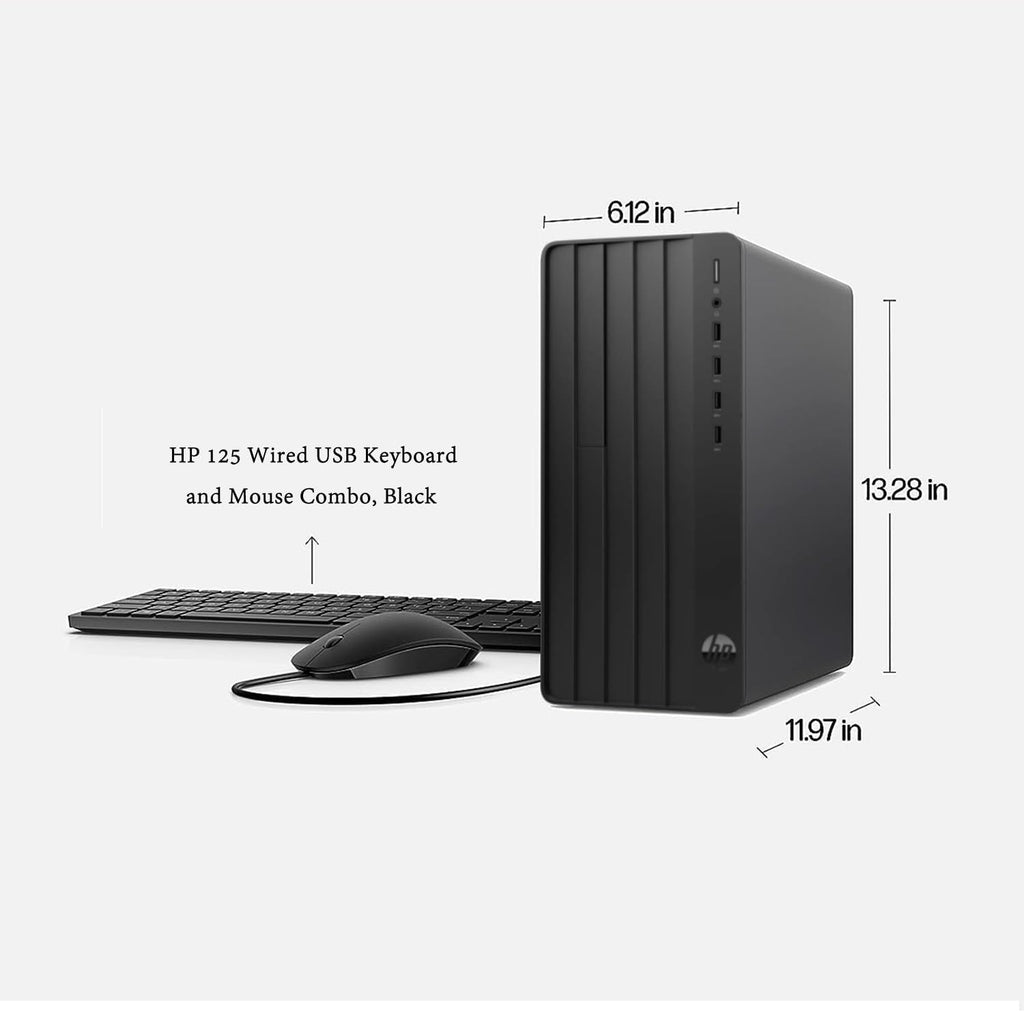 HP Pro Tower 290 G9 Business Desktop, 13th Gen Intel 4-Core Processor (Beats Core i7-9700), 16GB RAM, 256GB PCIe SSD + 1TB HDD, 2-Monitor Support 4K, HDMI, VGA, Wi-Fi, Windows 11 Pro