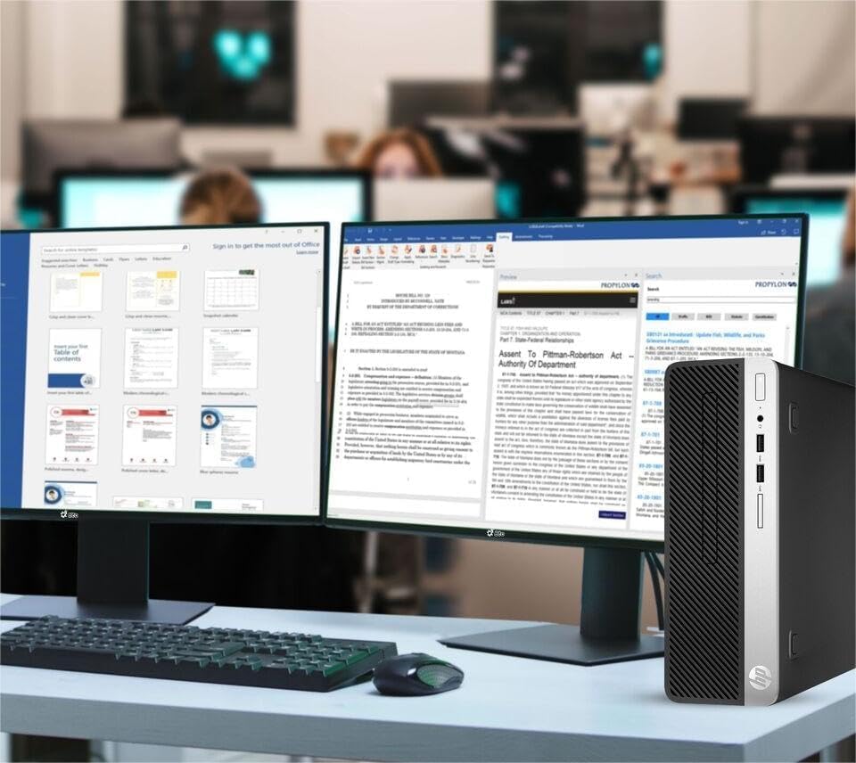 HP ProDesk 600 G3 SFF Desktop Computer with 21.5" FHD Monitor, Intel Quad Core i5-6500, 16GB DDR4, 256GB SSD, DisplayPort, Keyboard & Mouse, WiFi, BT, Windows 11 Pro (Renewed), Black