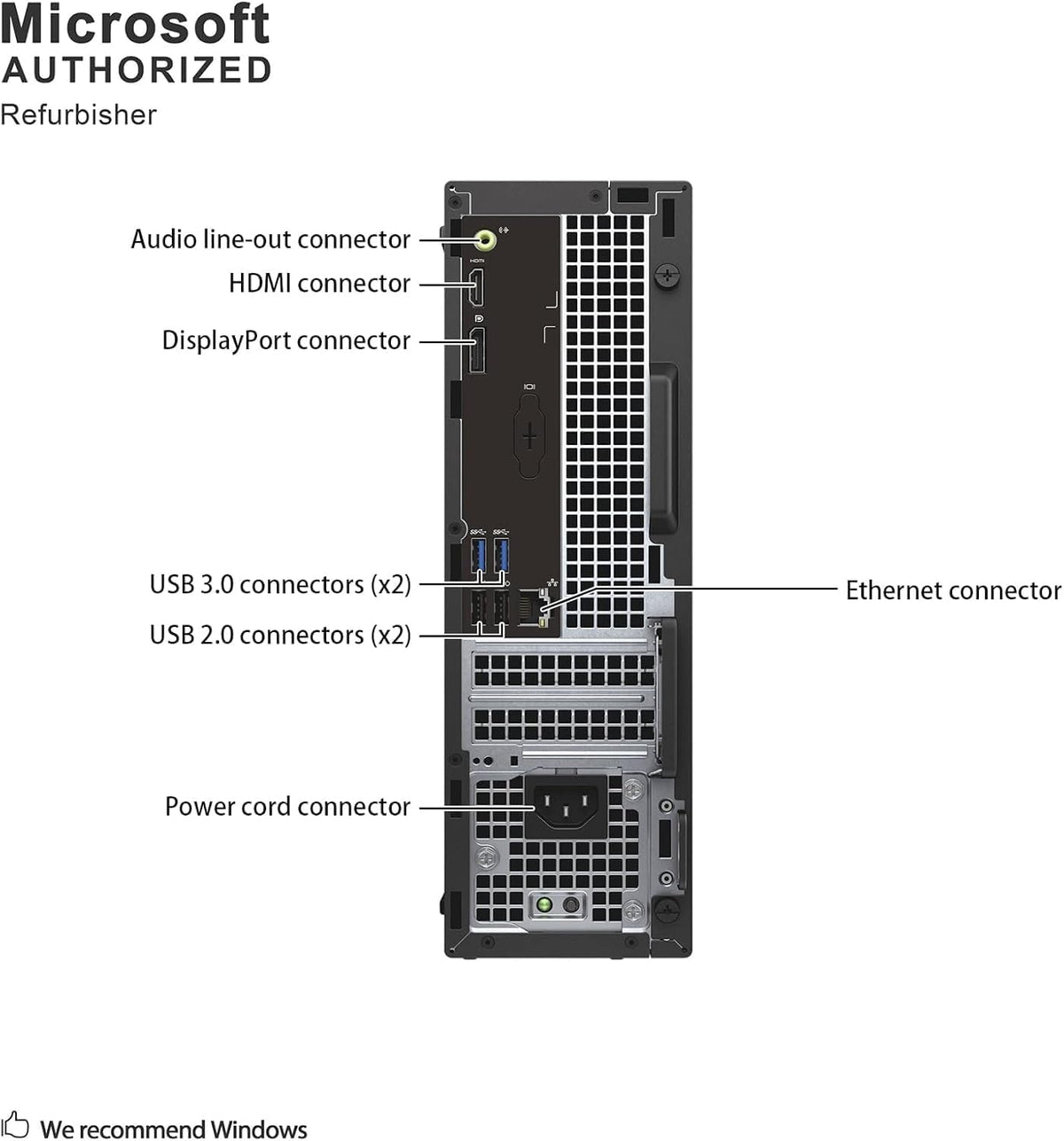 Dell Optiplex 3040 SFF Business Desktop PC, Core i3-6100 3.7GHz, 8GB RAM, 256GB Solid State Drive, HDMI, RJ45, Windows 11 Pro 64bit (Renewed)