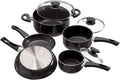 Ecolution Elements 8 Piece Nonstick Cookware Set, PFOA Free, Tempered Glass Steam Vented Lids, Grey