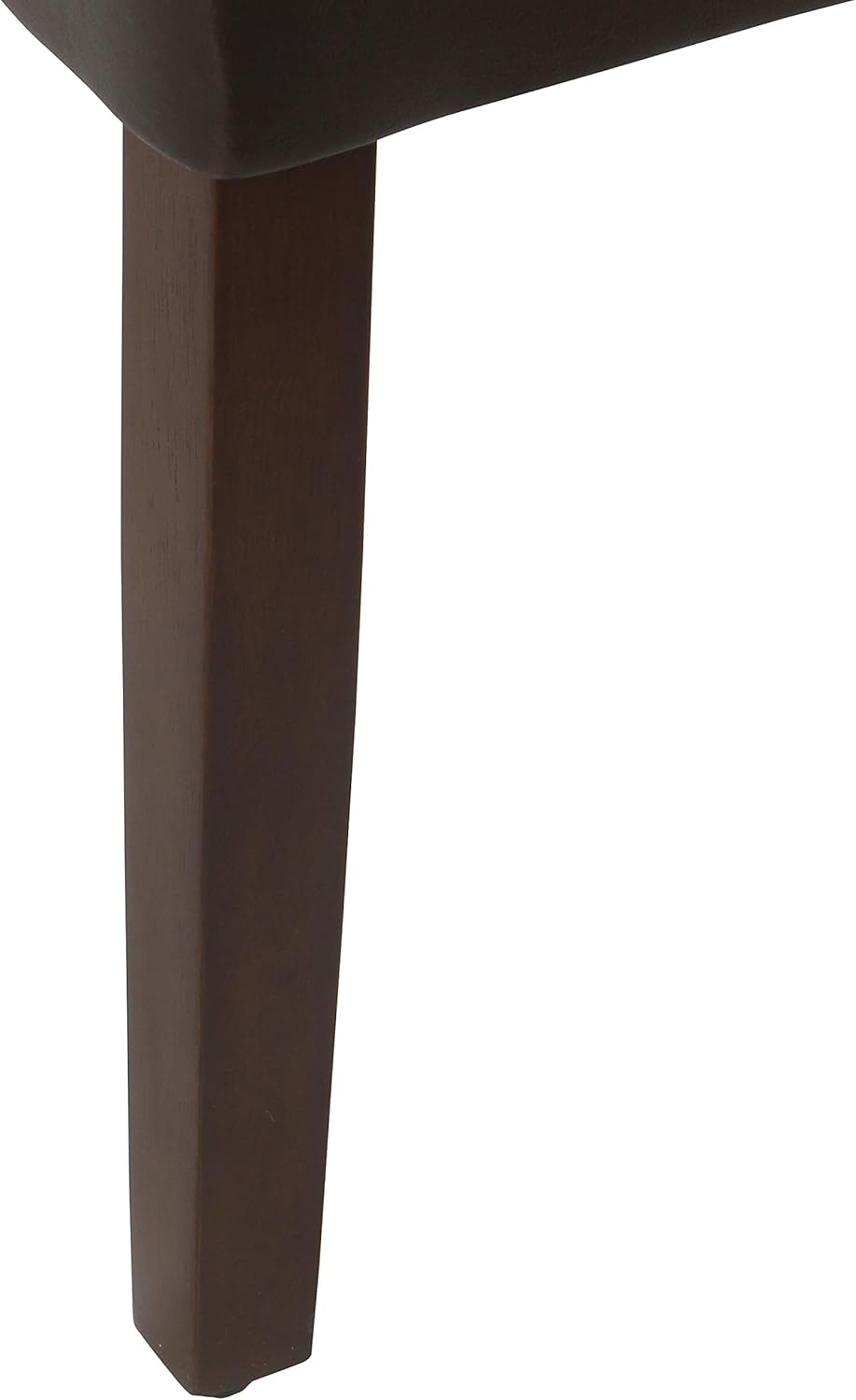 HomePop Parsons Upholstered Accent Dining Chair, Set of 2, Dark Brown Faux Leather