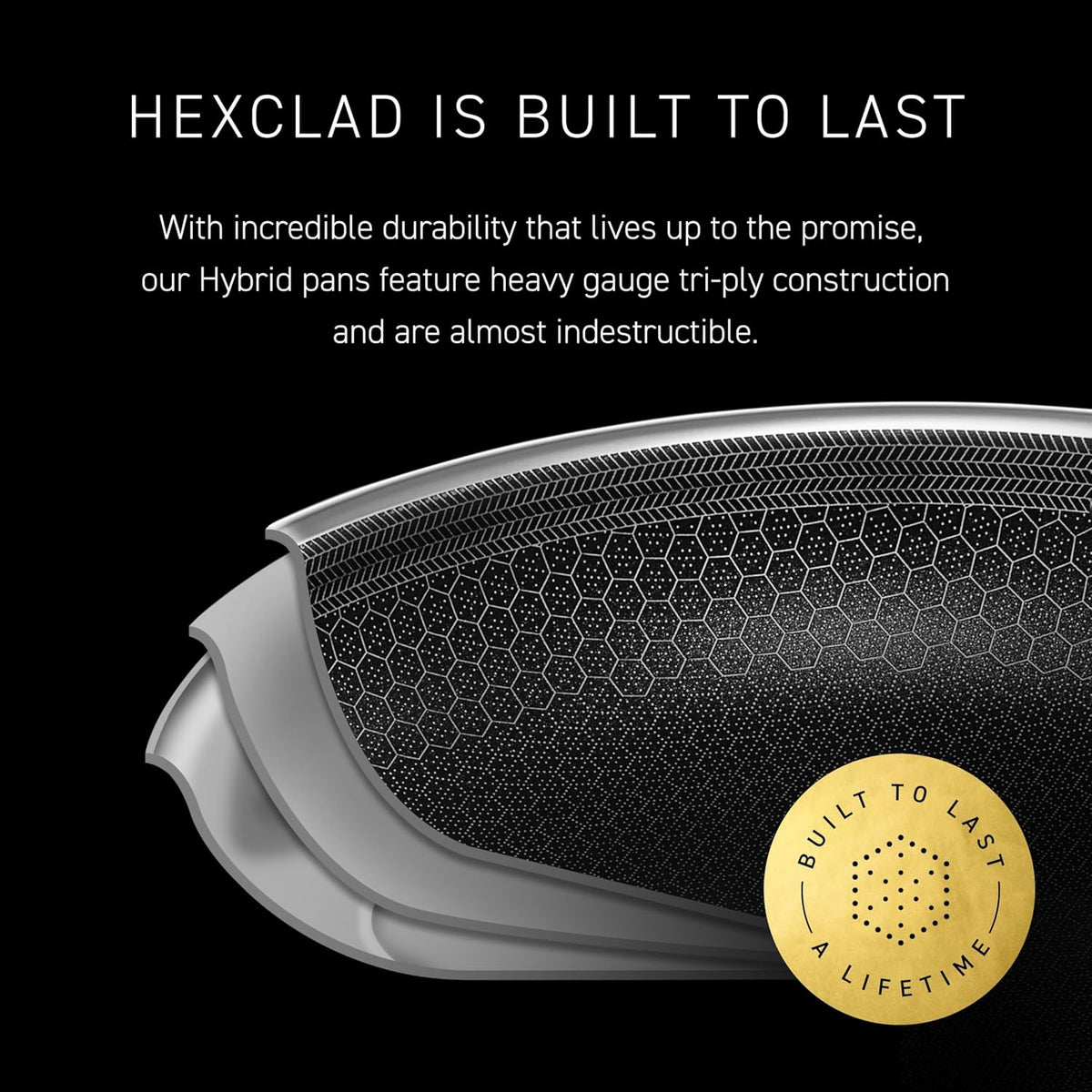 HexClad Hybrid 14 x 10 Inch Rectangular Nonstick Roasting Pan with Rack, Dishwasher-Friendly, Oven-Safe Up to 900°F, Compatible with All Cooktops