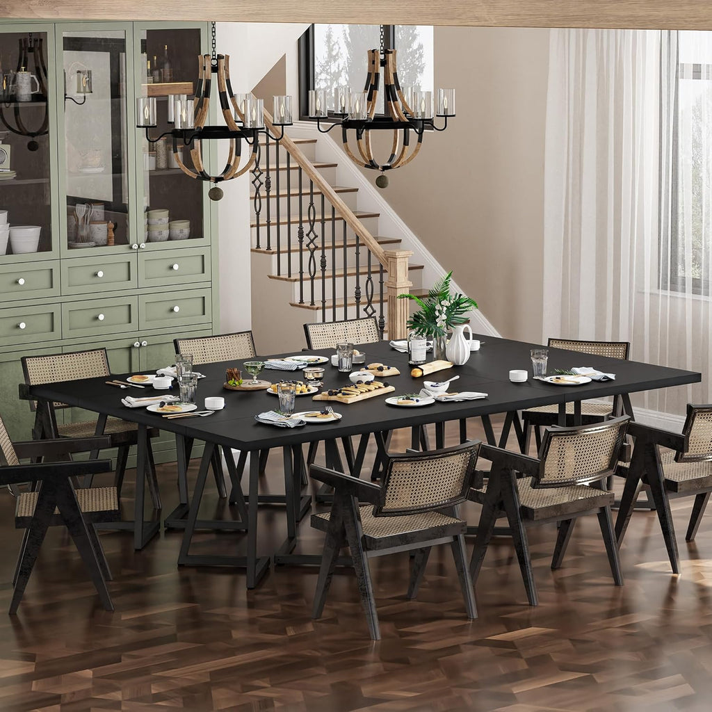 Apicizon Square Kitchen Table for 2, Small Dining Table with Metal Base, 31.5" Modern Dinner Table for Dining Room Apartment Restaurant, Black