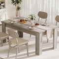 GarveeHome 63 in Dining Table for 4-6, Farmhouse Dinner Kitchen Table for 4 with Large Tabletop, Rectangular Wood Dining Room Table for Kitchen, Living Room, Easy Assembly, Retro Gray