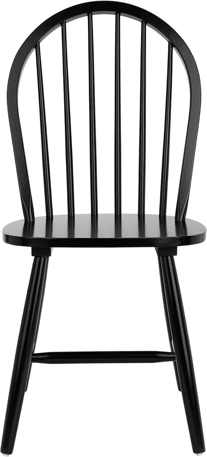 SAFAVIEH Furniture - Camden Spindle Dining Chair Set of 2 - Black - Solid Wood - Classic Windsor Design - Ideal for Dining Room, Kitchen, 17.83" Seat Height (DCH8501A-SET2)