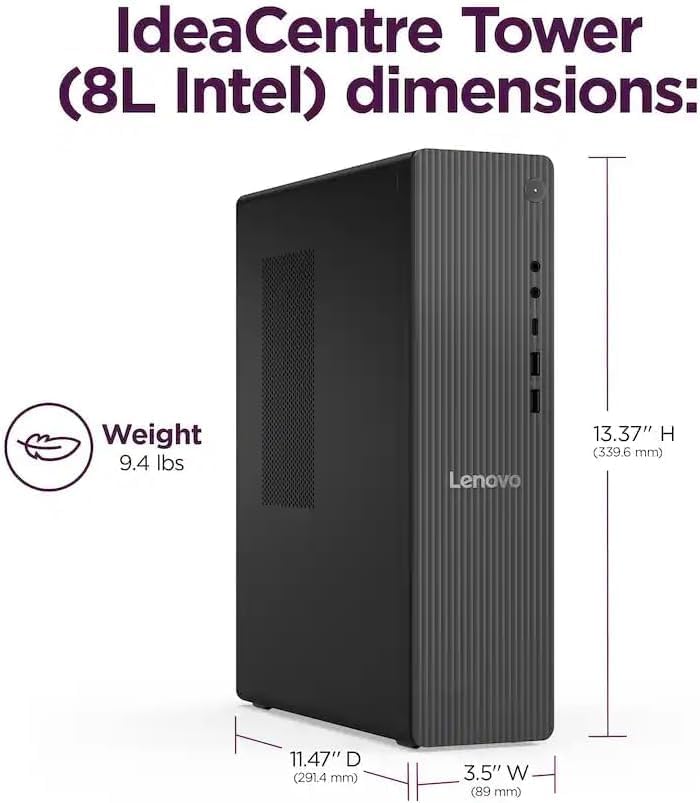 Lenovo IdeaCentre Liter Tower Desktop Computer • 20-core Intel Core i7-14700 Processor • 16GB DDR5 • 512GB SSD • Office 365 for The Web • HDMI + VGA, Wi-Fi 6 • Wired Keyboard & Mouse • Windows 11
