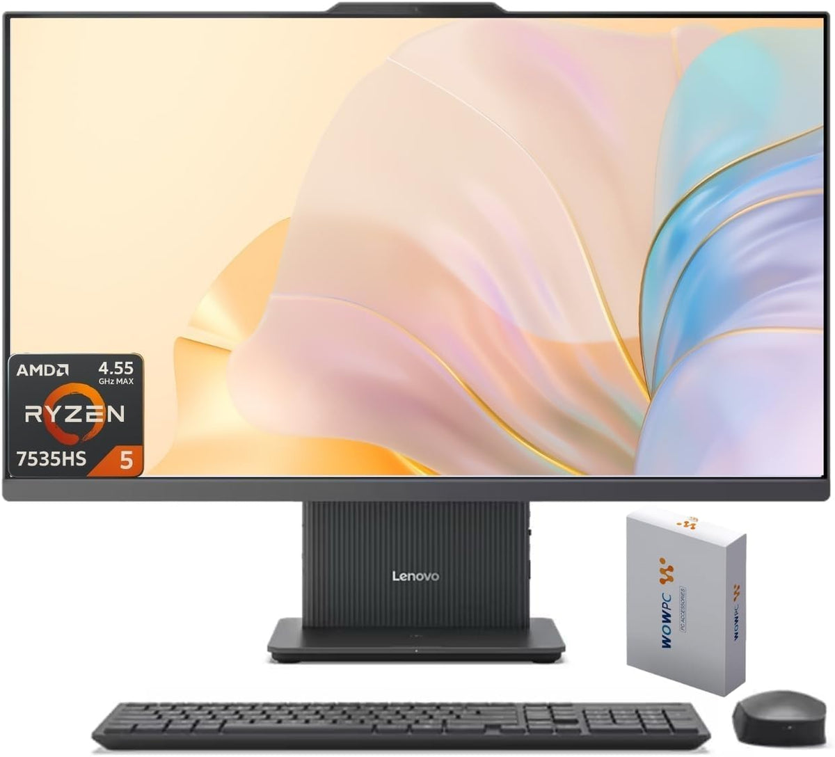Lenovo IdeaCentre Business All-in-one Computer, 23.8" FHD IPS Display, AMD Ryzen 5 7535HS (Up to 4.55GHz), 16GB DDR5 RAM, 512GB PCIe SSD, Wi-Fi 6, USB-C, HDMI in&Out, Bundle 500GB External Drive