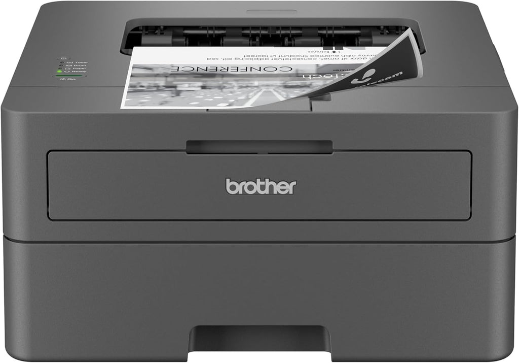 Brother Monochrome Laser Printer with 32 PPM Speed and Automatic 2-Sided Printing for Home Office, Fast Black and White Output, Compact Design with 250-Sheet Capacity (HL-L2400D)