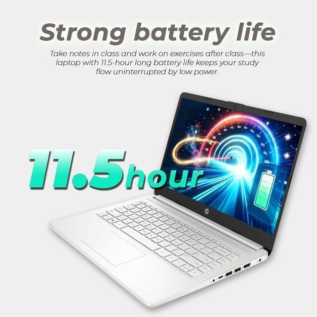 HP Ultrabook Laptop with Copilot AI • 2026 Edition • 16GB RAM • Microsoft 365 Included • Latest Intel CPU • 64GB SSD • Windows 11 • Thin & Portable • w/o Mouse • 14" HD Display • Essential Laptop