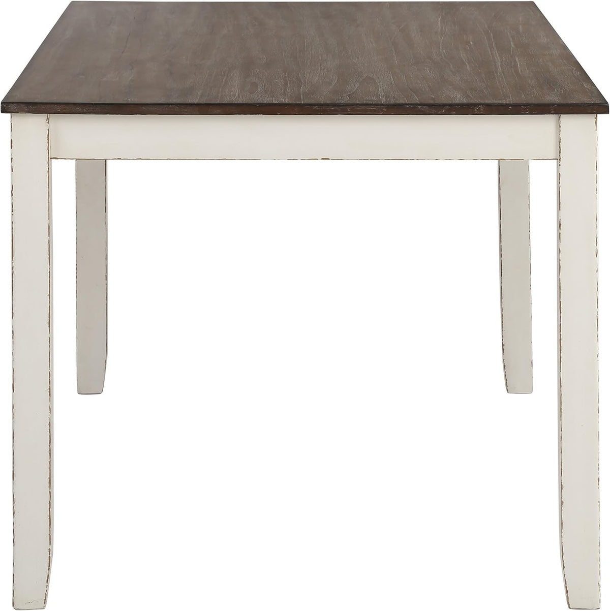 Coaster Home Furnishings - Fortress - Wood - 7-Piece Rectangular Dining Table Set – Farmhouse Style with Double-Cross Back Armless Side Chairs - Dining Room - Vintage White, Chestnut Brown - 190721
