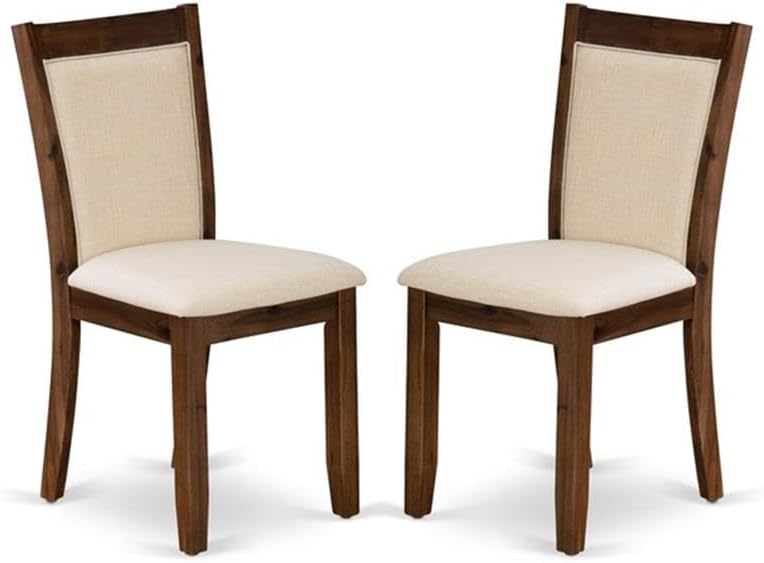 East West Furniture HBMZ5-AWA-32 5 Piece Dining Room Furniture Set Contains a Round Dining Table and 4 Parson Chairs, 42x42 Inch, Antique Walnut