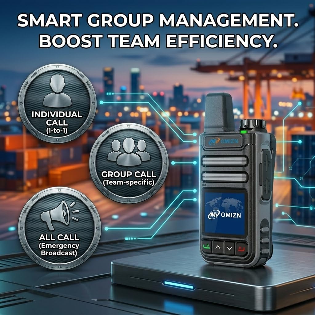 G3 4G/LTE Walkie Talkie - Long Range PTT Radio, Pre-Installed SIM, AES-256 Encryption, Military-Grade IP65 Waterproof for Fleet, Travel & Construction, Camping Gear, Grey - 6 Pack