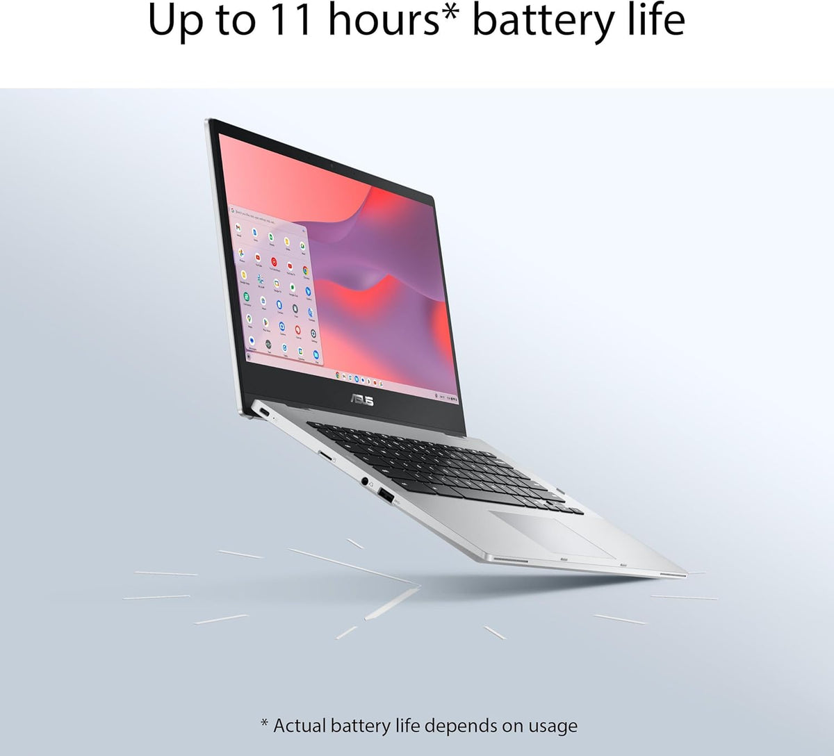 ASUS Chromebook Flip CX1 Convertible Laptop, 14" FHD NanoEdge 360-degree Touchscreen, Intel Celeron N4500 Processor, 128GB eMMC Storage, 8GB RAM, ChromeOS, Transparent Silver, CX1400FKA-AS88FT