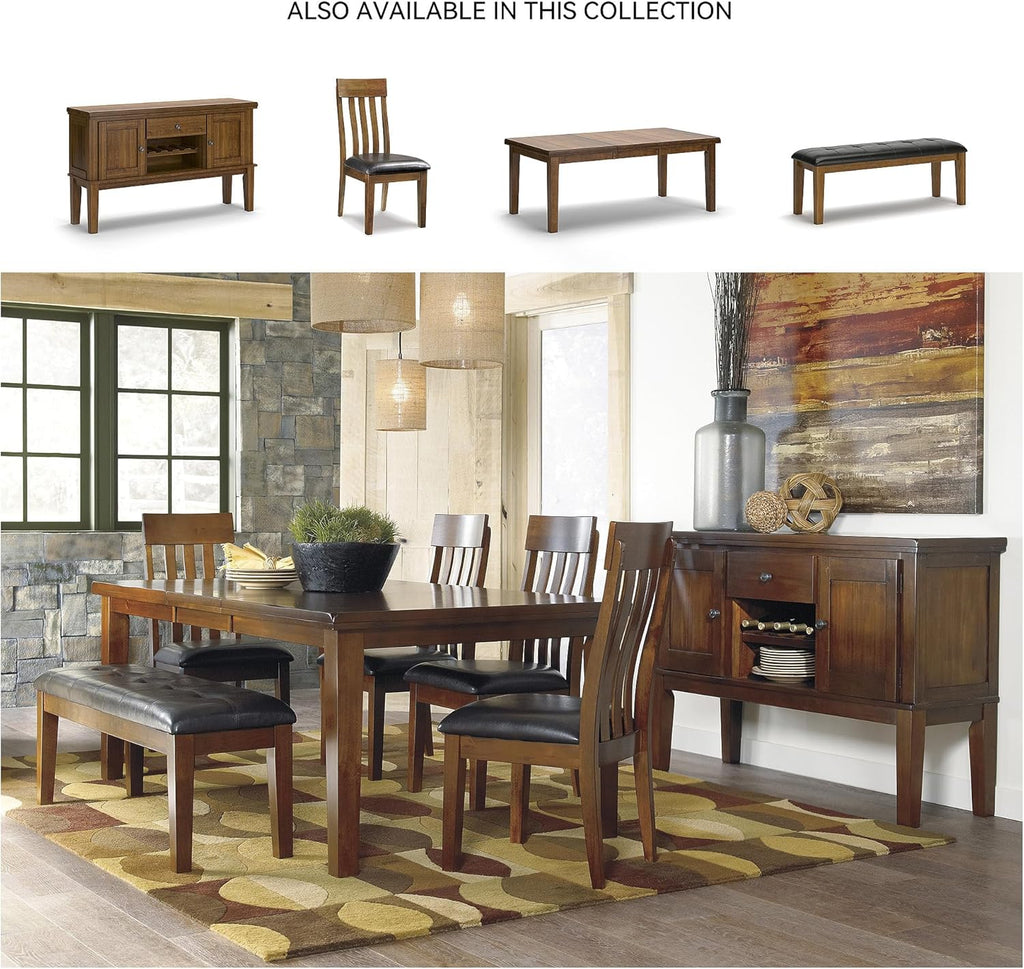 Signature Design by Ashley Ralene Tufted Upholstered Dining Room Bench, Medium Brown