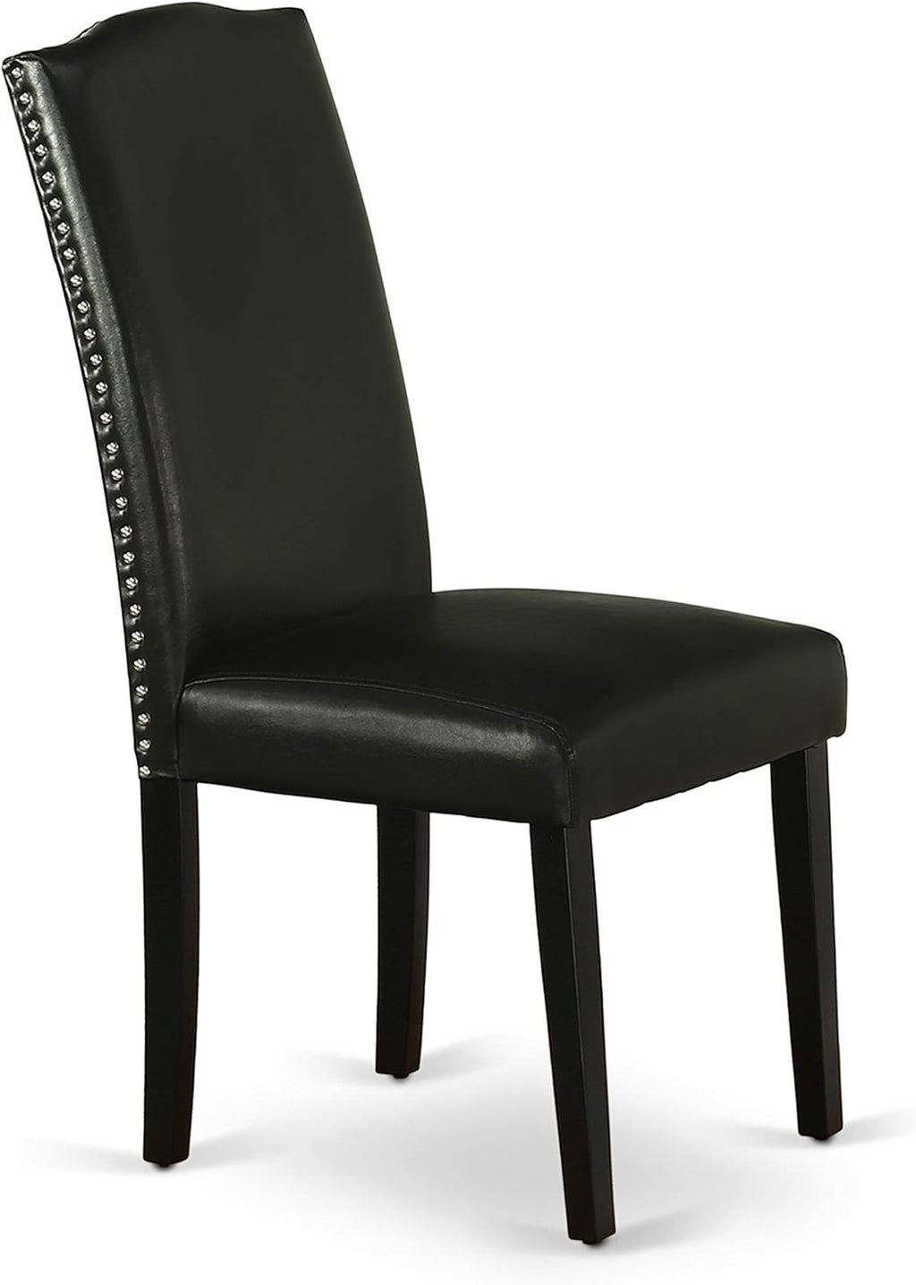 East West Furniture DUEN7-BLK-69 7 Piece Dining Table Set Consist of a Rectangle Kitchen Table and 6 Black Faux Leather Parson Dining Chairs, 36x60 Inch, Black