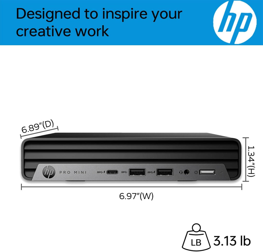 HP Mini Desktop PC Computer for Office Work, Data Processing, Accounting, Video Editing, Intel i7-12700T (16GB RAM, 512GB SSD), 3X 4K Output, Wired Keyboard & Mouse & Stand Included, Windows 11 Pro