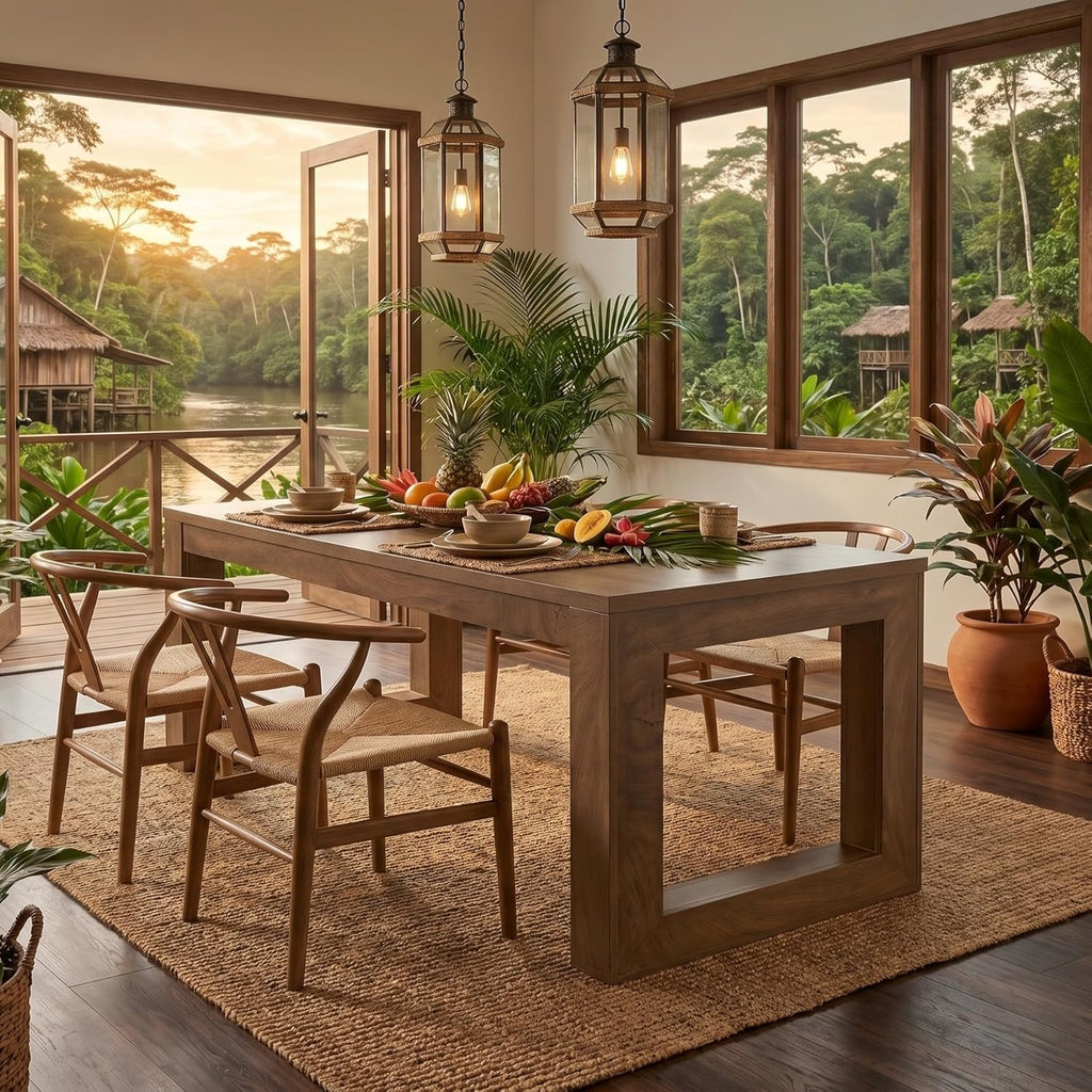 Tribesigns 78.7-Inch Dining Table for 6-8 People, Wooden Kitchen Table with Pedestal Base, Rustic Extra Long Rectangular Dinner Table for Dining Room, Restaurant, Easy Assembly