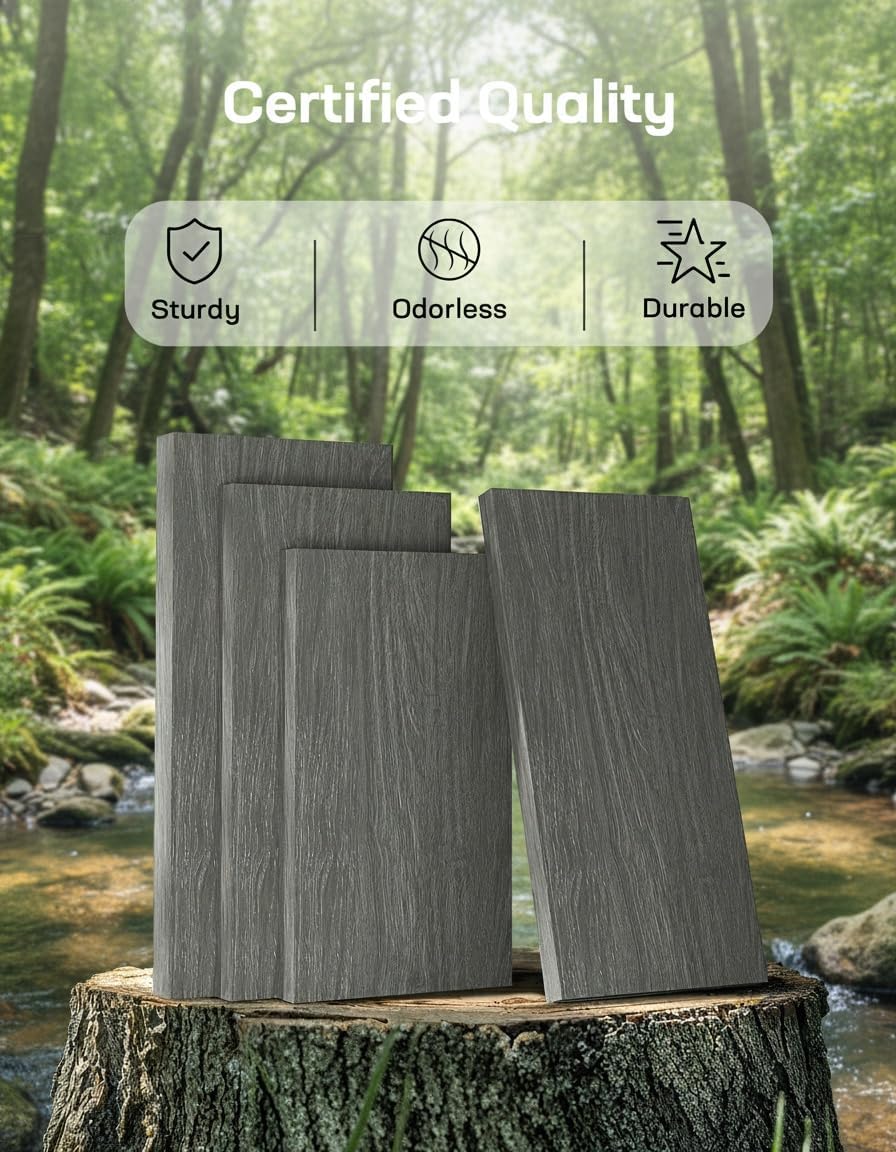 Marsail Farmhouse 5 Drawer Dresser, Wood Chest of Drawers with Natural Texture, Smooth Gliding Drawers, Versatile Storage Organizer Cabinet for Bedroom & Living Room, Grey
