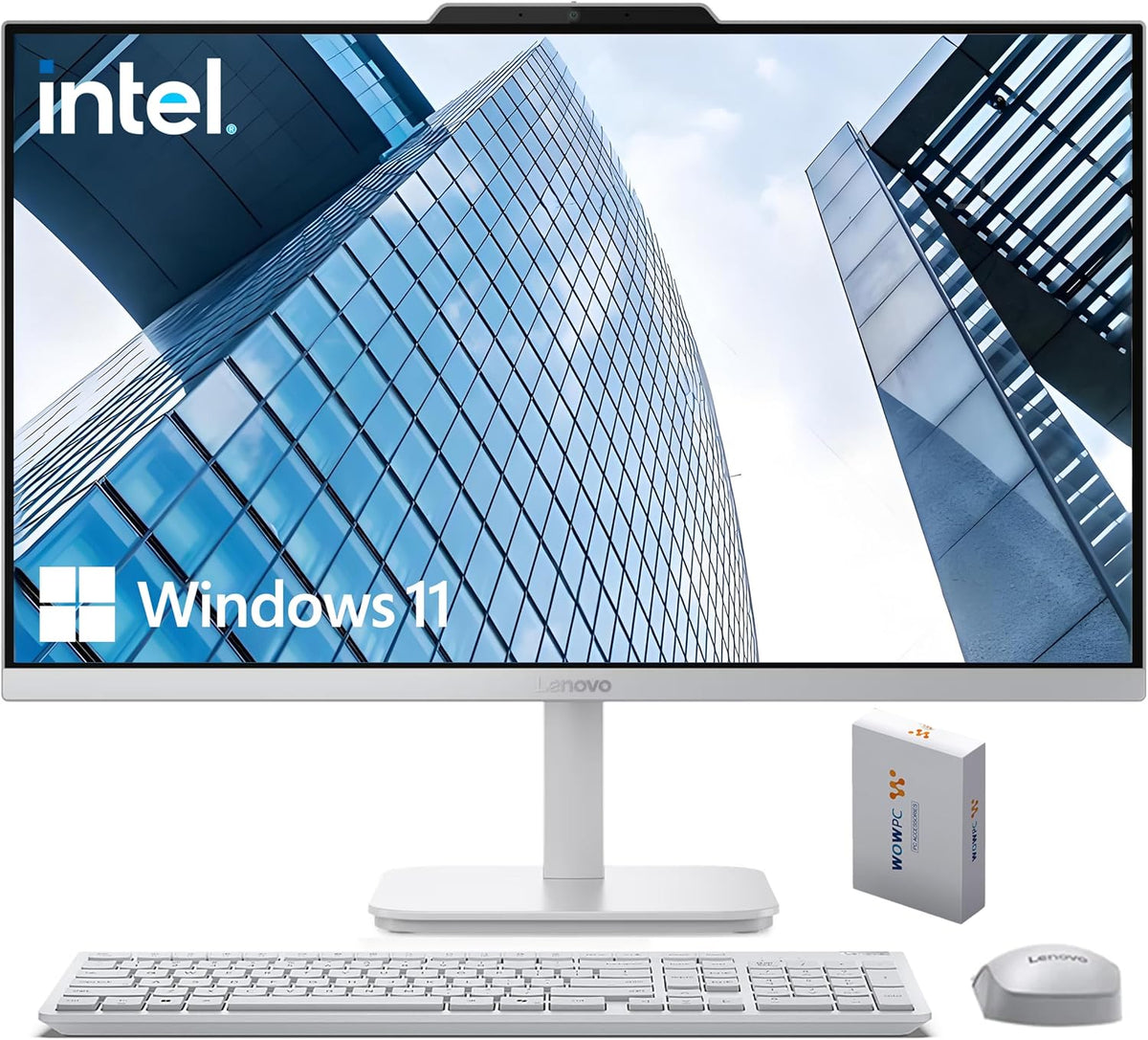 Lenovo 24" FHD All-in-One Desktop Computer for Home & Office, Intel Processor, 32GB RAM, 512GB PCIe + 500GB External, HDMI, Bluetooth 5.2, Business AIO, Vent-Hear, Wireless KB & Mouse, Windows 11 Pro