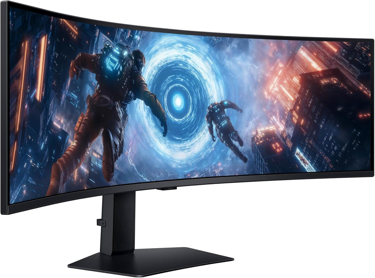 SAMSUNG 49-inch Odyssey G9 (G91F) DQHD, 144Hz, Curved Gaming Monitor, Ultra-Wide 32:9 Screen, DisplayHDR 600, AMD FreeSync™ Premium Pro, Ergonomic Stand, LS49FG910ENXZA, 2025