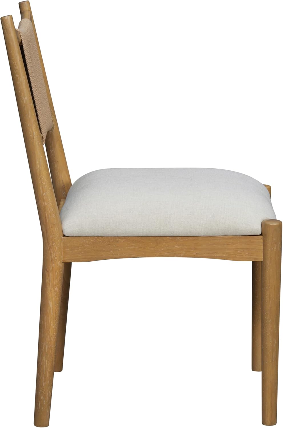 Christopher Knight Home Yudidi Mid Century Modern Dining Chairs Set of 2, Dining Room Chairs with Fabric Upholstery, Rubberwood Frame Kitchen Chairs with Paper Rope Backrest, Beige+Light Brown+Natural